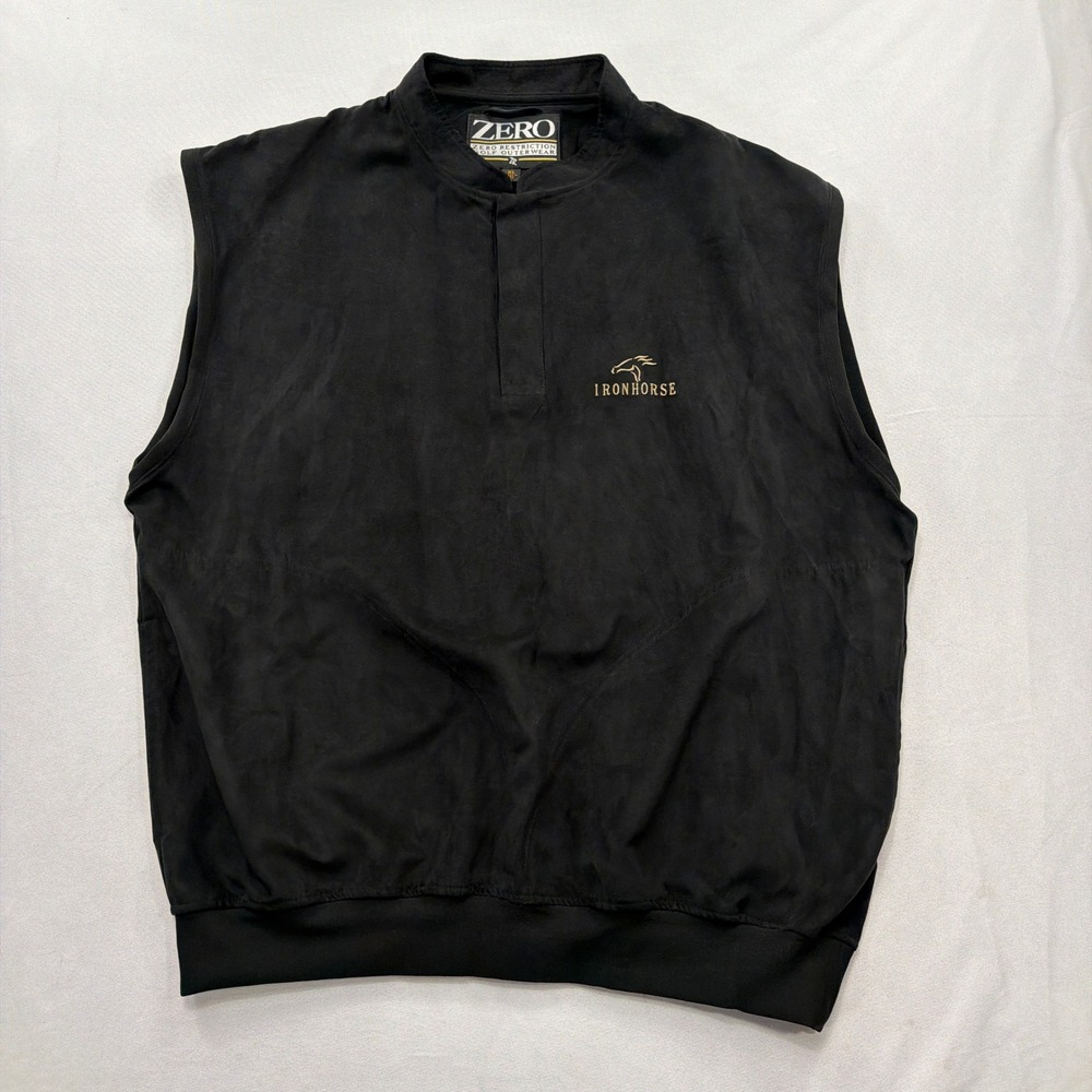 Zero Restriction Vest Ironhorse Microfiber Quarter Snap Black Mens XL